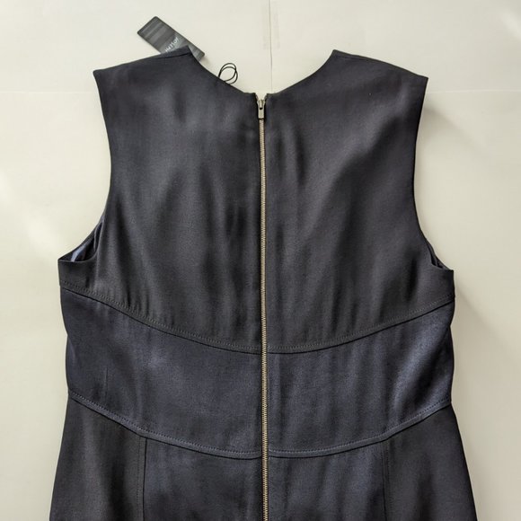 JOSEPH Navy Satin Crepe Midi Dress - Picture 6 of 14